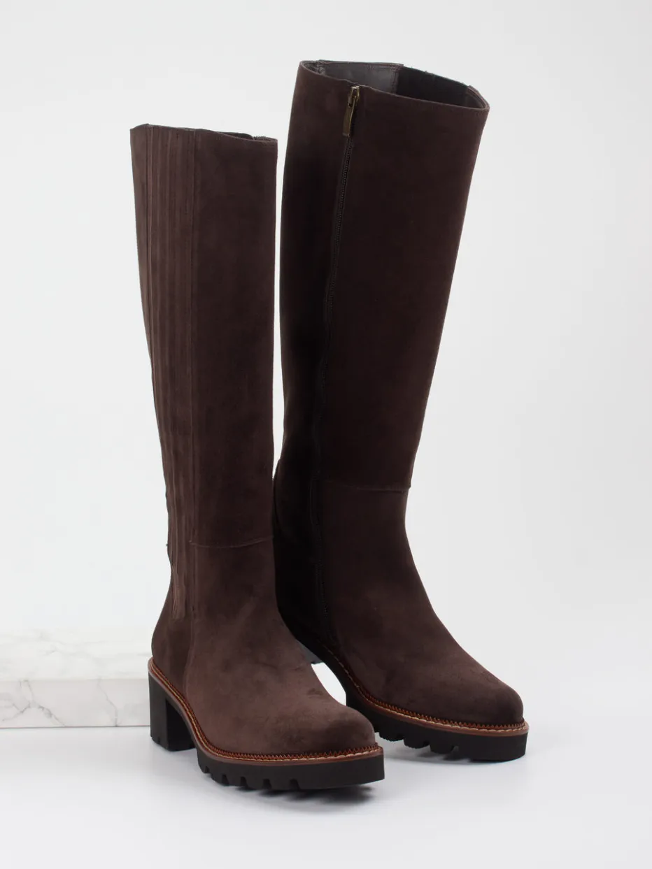 Damen Paul Green – Kniehohe Stiefel aus Veloursleder