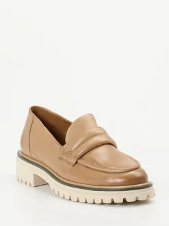 Damen Paul Green – Loafer aus Kalbleder in Cognac