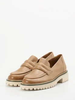 Damen Paul Green – Loafer aus Kalbleder in Cognac