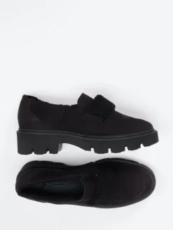 Damen Paul Green – Loafer aus Nubukleder mit Kunstfell