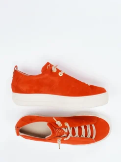 Damen Paul Green – Plateau-Sneaker aus Veloursleder orange