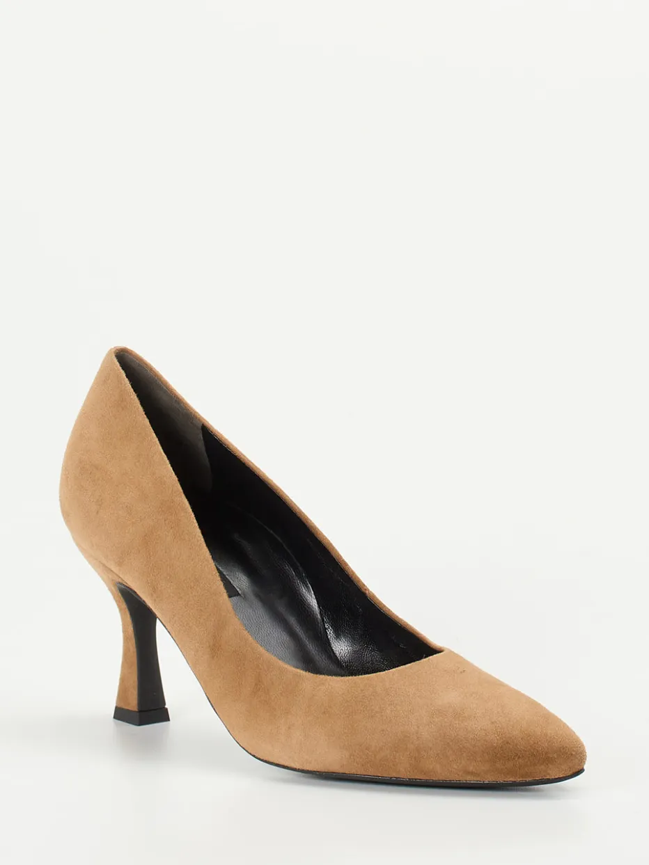 Damen Paul Green – Pumps aus Veloursleder cognac