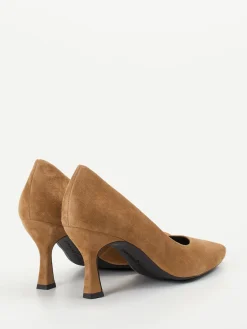 Damen Paul Green – Pumps aus Veloursleder cognac