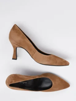 Damen Paul Green – Pumps aus Veloursleder cognac