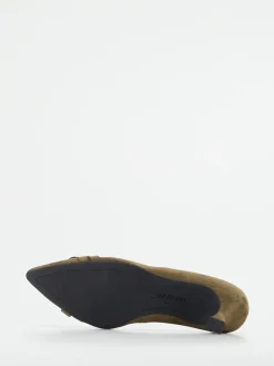 Damen Paul Green – Pumps aus Veloursleder olivbraun