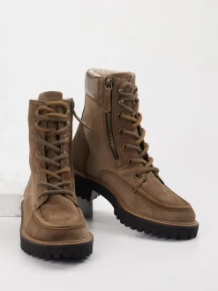 Damen Paul Green – Schnürboots aus Veloursleder