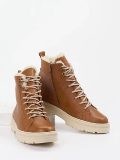 – Schnürstiefelette aus Kalbleder cognac*Paul Green Discount