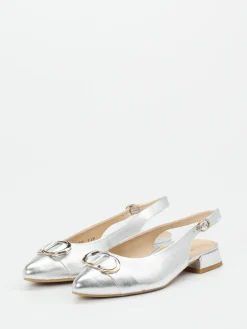 Damen Paul Green – Slingpumps aus Metallicleder in