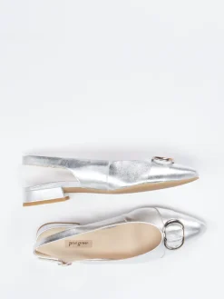 Damen Paul Green – Slingpumps aus Metallicleder in