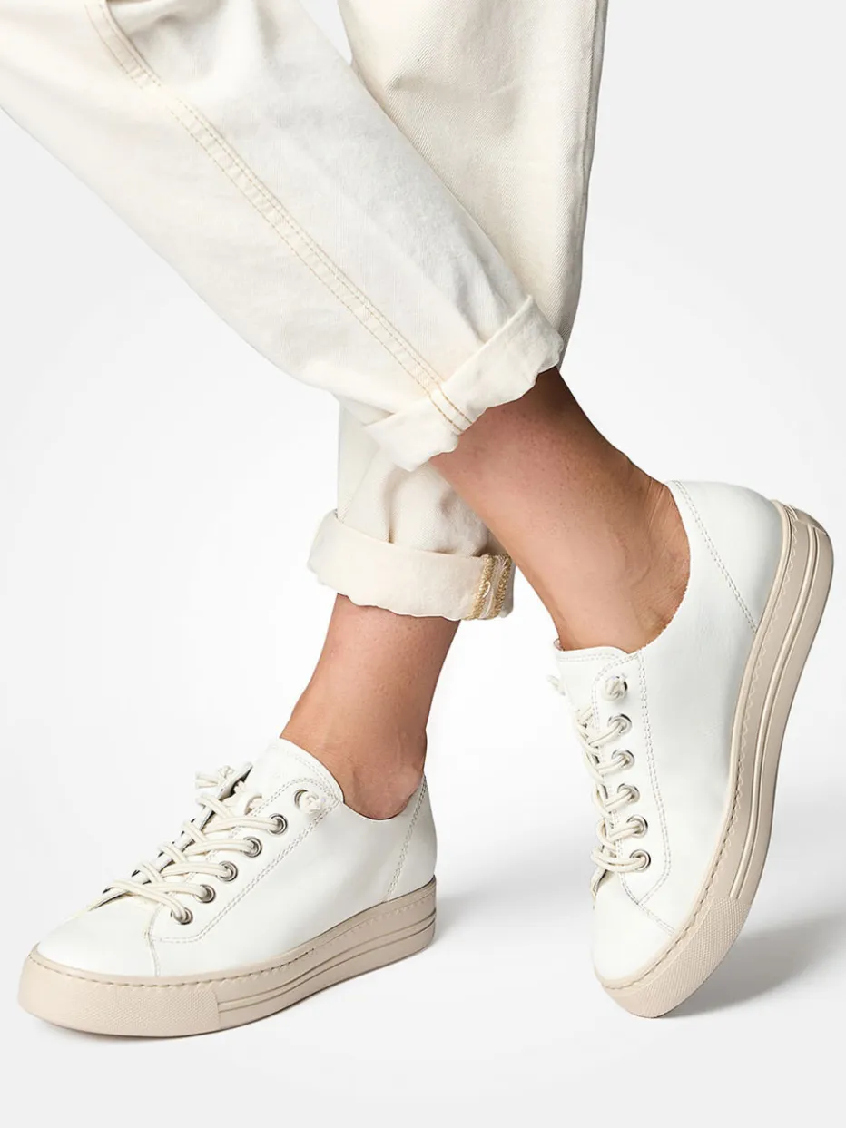 Damen Paul Green – Sneaker aus Kalbleder creme