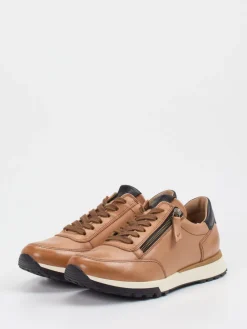 Damen Paul Green – Sneaker aus Kalbleder cognac