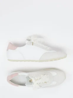 Damen Paul Green – Sneaker aus Leder-Mix in Offwhite