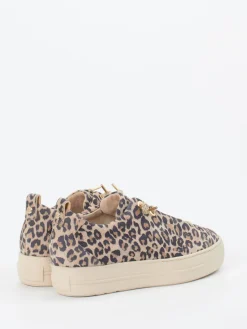 Damen Paul Green – Sneaker aus Veloursleder mit Leoprint