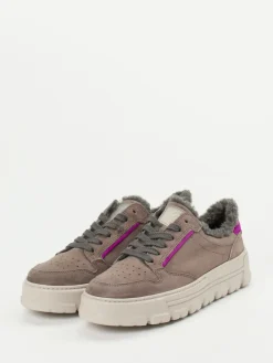 Damen Paul Green – Sneaker aus Veloursleder in Taupe