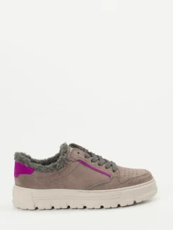 Damen Paul Green – Sneaker aus Veloursleder in Taupe
