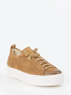 Damen Paul Green – Sneaker aus Veloursleder cognac