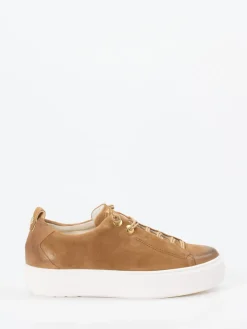 Damen Paul Green – Sneaker aus Veloursleder cognac