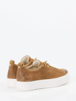 Damen Paul Green – Sneaker aus Veloursleder cognac
