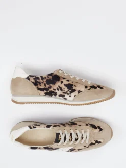 Damen Paul Green – Sneaker aus Veloursleder im Animalprint