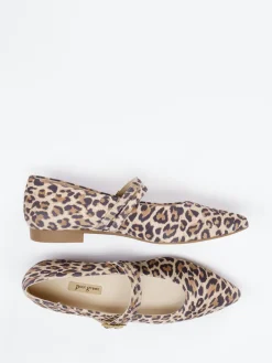 Damen Paul Green – Spangenpumps aus Veloursleder im Leoprint