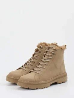 Damen Paul Green – Stiefelette aus Nubukleder beige