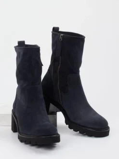 Damen Paul Green – Stiefelette aus Veloursleder Dunkel