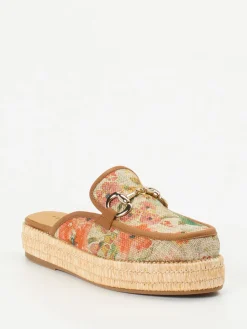 – Plateau-Mules aus Textil mit Jute-Detail*Pedro Miralles Sale