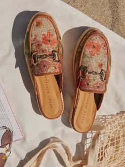 – Plateau-Mules aus Textil mit Jute-Detail*Pedro Miralles Sale