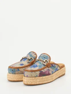 – Plateau-Mules aus Textil mit Bastsohle*Pedro Miralles