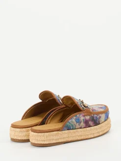 – Plateau-Mules aus Textil mit Bastsohle*Pedro Miralles