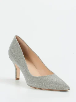 Damen Peter Kaiser – Pumps aus Metallic-Textil Silber