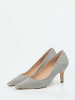 Damen Peter Kaiser – Pumps aus Metallic-Textil Silber