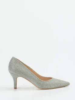 Damen Peter Kaiser – Pumps aus Metallic-Textil Silber
