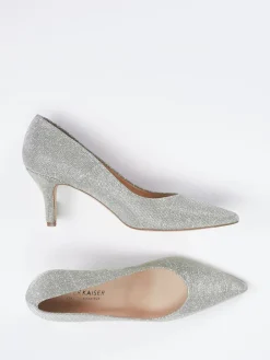 Damen Peter Kaiser – Pumps aus Metallic-Textil Silber