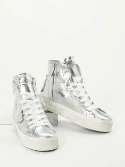 – High-Top Sneaker aus Metallicleder*Philippe Model Best