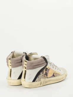 – High-Top Sneaker aus geprägtem Leder beige*Philippe Model