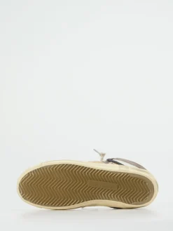 – High-Top Sneaker aus geprägtem Leder beige*Philippe Model