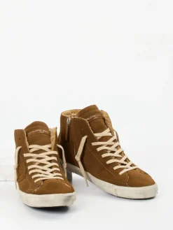 Herren Philippe Model – High-Top Sneaker aus Veloursleder cognac