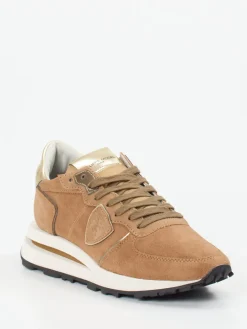 Damen Philippe Model – Retro-Sneaker aus Veloursleder Karamell