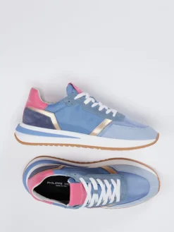 Damen Philippe Model – Retro-Sneaker aus Veloursleder himmel