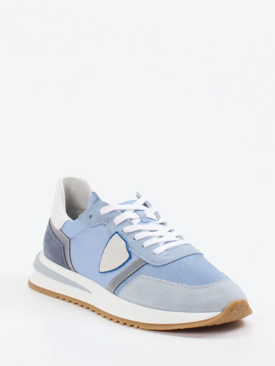 Herren Philippe Model – Retro-Sneaker aus Veloursleder und Mesh hell