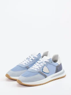 Herren Philippe Model – Retro-Sneaker aus Veloursleder und Mesh hell