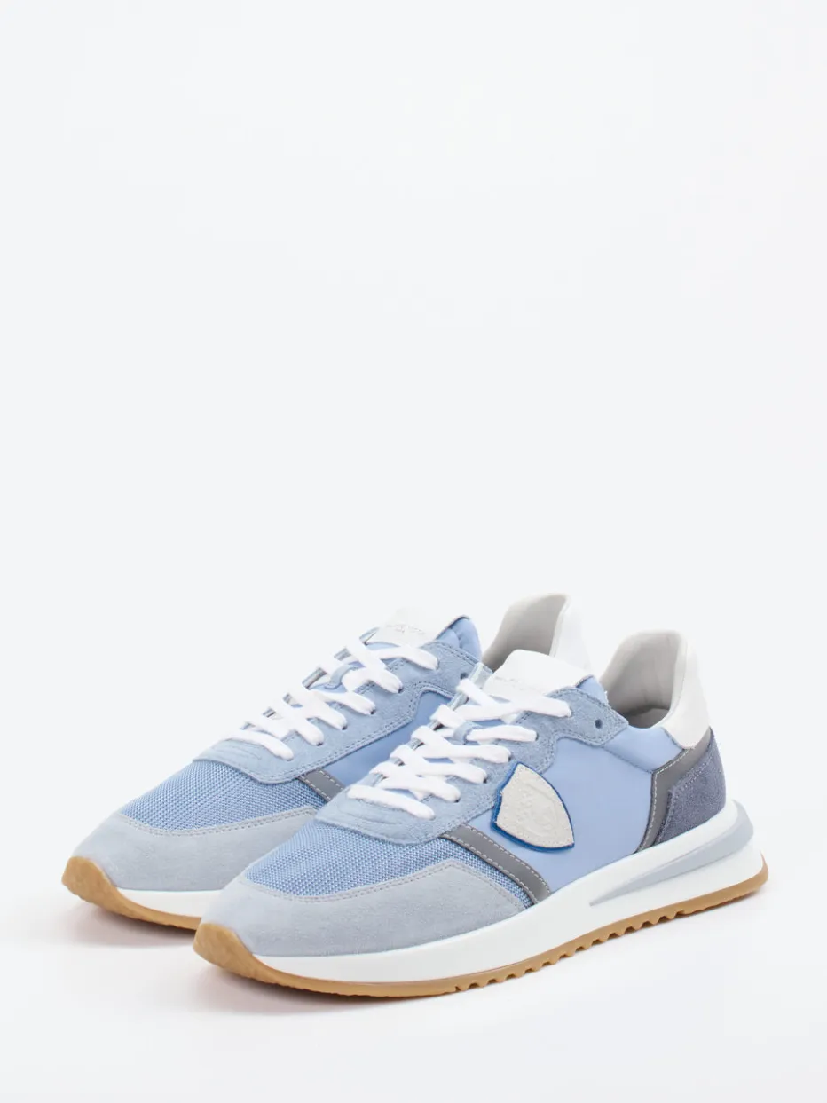 Herren Philippe Model – Retro-Sneaker aus Veloursleder und Mesh hell