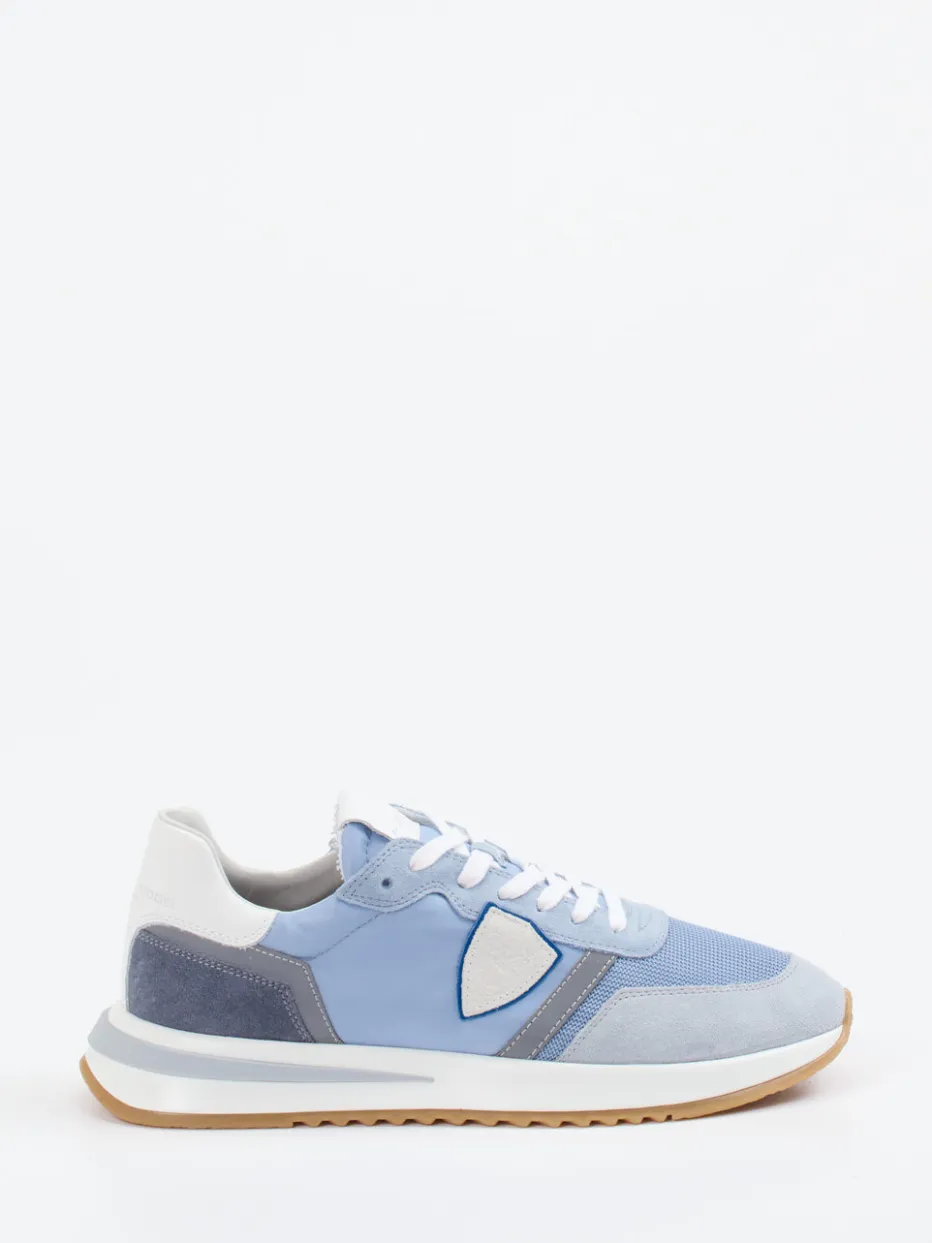 Herren Philippe Model – Retro-Sneaker aus Veloursleder und Mesh hell