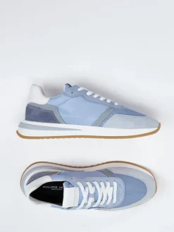 Herren Philippe Model – Retro-Sneaker aus Veloursleder und Mesh hell