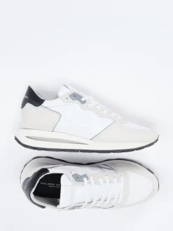 Herren Philippe Model – Retro-Sneaker aus Veloursleder Off-White