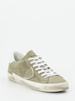Herren Philippe Model – Sneaker aus Nubukleder Salbei