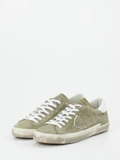 Herren Philippe Model – Sneaker aus Nubukleder Salbei