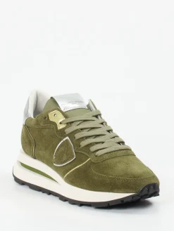 Damen Philippe Model – Sneaker aus Veloursleder oliv