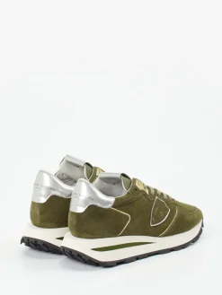 Damen Philippe Model – Sneaker aus Veloursleder oliv